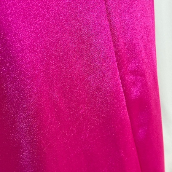 Love Nickie Lew Sleeveless Spaghetti Strap Side Ruched Midi Dress - Hot Pink -Sm - Picture 7 of 11